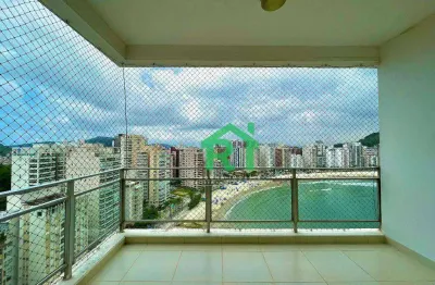 Apartamento frente mar, 2 dormitórios (1 suíte), 1 vaga, área de lazer,praia das astúrias, guarujá/sp