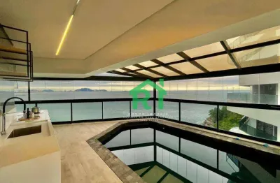 Apartamento frente mar, 4 dormitórios, (4 suítes) 4 vagas, lazer- praia das astúrias - guarujá/sp