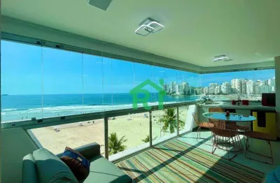 Apartamento frente mar com 3 quartos (3 suítes), 2 vagas e lazer à venda em jardim astúrias, guarujá | rocha imóveis guarujá