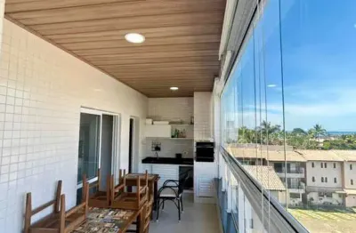 Apartamento 03 dormitórios vista lateral mar, mobiliado à venda nas toninhas