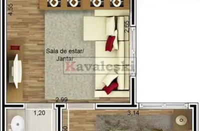 Apartamento com 1 quarto à venda na rua bamboré, --, ipiranga, são paulo, 39 m2 por r$ 285.000