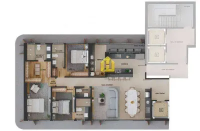 Apartamento com 3 dormitórios à venda, 133 m² por R$ 1.066.263,00 - Tirol - Natal/RN