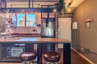 Studio mobiliado para comprar, 1 vaga, no bairro rio branco.