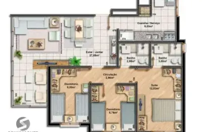 Apartamento para venda - 79.19m², 3 dormitórios, sendo 1 suites, vila ipiranga