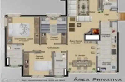 Apartamento para venda - 99.38m², 3 dormitórios, sendo 1 suites, passo da areia