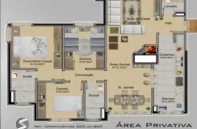 Apartamento para venda - 99.38m², 3 dormitórios, sendo 1 suites, passo da areia