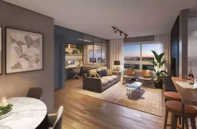 Apartamento de 02 dormitórios. 59m² privativos, churrasqueira e vaga, com suíte próximo puc