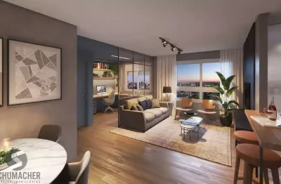 Apartamento de 02 dormitórios. 59m² privativos, churrasqueira e vaga, com suíte próximo puc