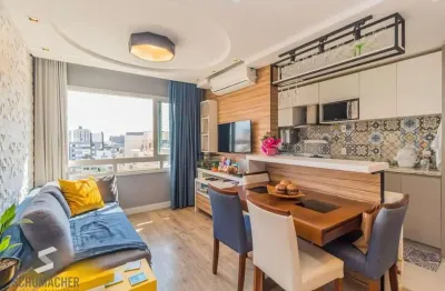 Apartamento semi mobiliado, 2 dormitórios, 1 suíte e 1 vaga de garagem coberta n