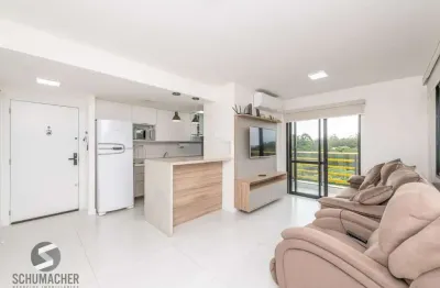 Yellow residence apartamento de 2 dormitórios semimobiliado com 2 vagas próximo a pucrs