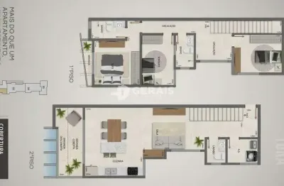 Apto cobertura duplex à venda, 3 quartos, 1 suíte, 2 vagas, centro - divinópolis/mg