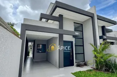 Casa com suíte, edícula e pé direito alto no bairro iguaçu em fazenda rio grande