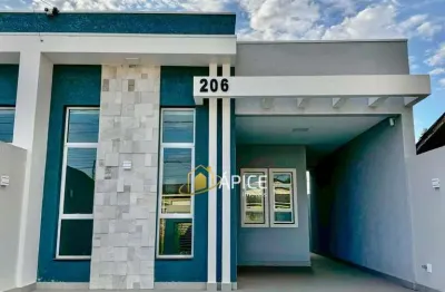 Casa nova com suíte, edícula e pé direito alto no iguaçu, fazenda rio grande