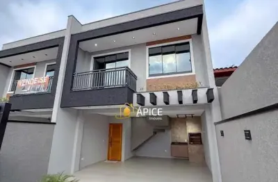 Sobrado com suíte e espaço gourmet no bairro nações, fazenda rio grande
