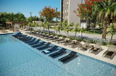 Apartamento 02 quartos, sendo 01 suíte, 01 vaga escriturada e coberta, com 52,14m² no acqua life club.