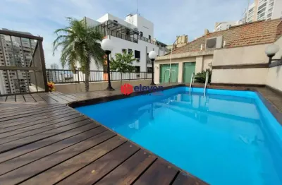 Cobertura duplex na ponta da praia com vista mar e piscina privativa