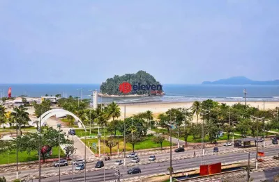 Apartamento á venda - mobiliado em prédio com vista maravilhosa, 2 dormitórios bairro josé menino - santos/sp.