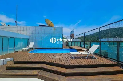 Cobertura duplex 4 dormitórios, vista mar, no guarujá, 468 m²