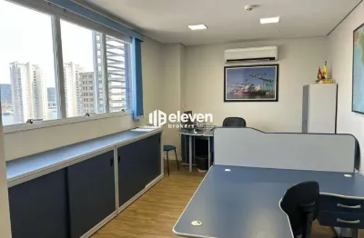Sala comercial à venda na ponta da praia – 31m² | vista livre para a travessia santos/guarujá