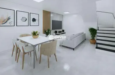 Sobrado novo à venda, 3 dormitórios - estuário/santos