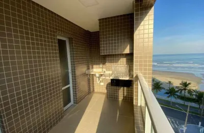 Apartamento vista mar com 2 dormitórios à venda, 66 m² por r$ 580.000 - jardim real - praia grande/sp