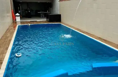 Casa com 3 dormitórios, piscina e área gourmet com churrasqueira à venda, 130 m² por r$ 795.000 - jardim imperador - praia grande/sp