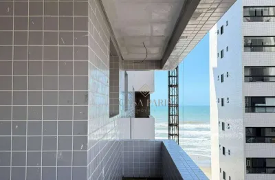 Apartamento vista mar com 2 dormitórios sendo 1 suíte à venda, 71 m² por r$ 590.000 - caiçara - praia grande/sp