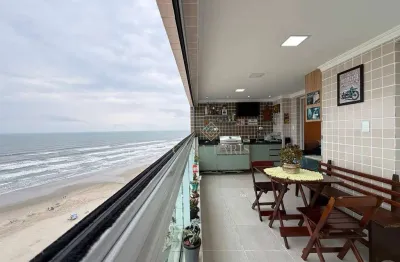 Apartamento frente mar com 3 dormitórios e elevador privativo à venda, 111 m² por r$ 1.490.000 - mirim - praia grande/sp