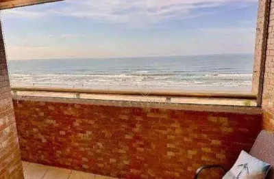 Apartamento frente mar com 2 dormitórios à venda, 65 m² por r$ 510.000 - maracanã - praia grande/sp