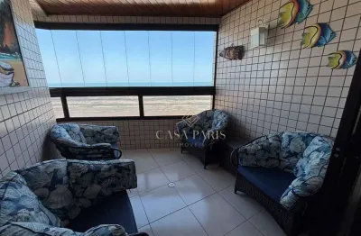 Apartamento frente mar com 3 dormitórios à venda, 110 m² por r$ 950.000 - caiçara - praia grande/sp