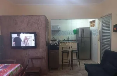 Kitnet mobiliada com sacada à venda, 28 m² por r$ 215.000 - boqueirão - praia grande/sp