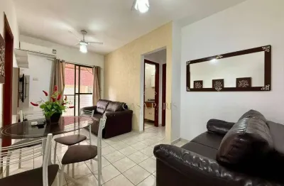 Apartamento mobiliado com 1 dormitório à venda, 46 m² por r$ 349.000 - vila guilhermina - praia grande/sp