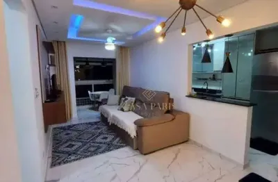 Apartamento mobiliado com 2 dormitórios à venda, 74 m² por r$ 780.000 - boqueirão - praia grande/sp