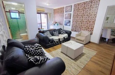 Apartamento mobiliado com 1 dormitório à venda, 74 m² por r$ 330.000 - tupi - praia grande/sp