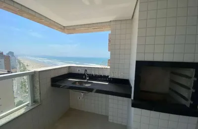 Apartamento vista mar com 3 dormitórios à venda, 118 m² por r$ 1.300.000 - caiçara - praia grande/sp