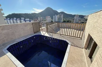 Cobertura com 3 dormitórios e piscina privativa à venda, 120 m² por r$ 1.220.000 - canto do forte - praia grande/sp