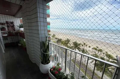 Apartamento vista mar com 3 dormitórios à venda, 110 m² por r$ 620.000 - real - praia grande/sp