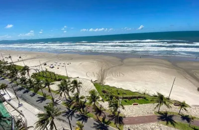 Apartamento vista mar com 3 dormitórios à venda, 130 m² por r$ 600.000 - caiçara - praia grande/sp