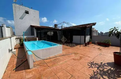 Cobertura com 3 dormitórios e piscina à venda, 196 m² por r$ 1.000.000 - vila guilhermina - praia grande/sp