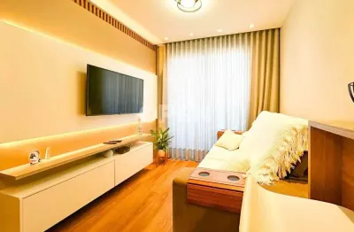 Apartamento mobiliado com 2 dormitórios e sacada com churrasqueira | residencial brasil