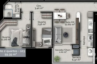 Apartamento com 2 quartos à venda na Rua Capitão Romualdo de Barros, Carvoeira, Florianópolis