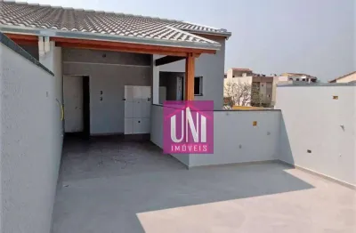 Cobertura com 2 dormitórios à venda, 100 m² por r$ 390.000,00 - vila linda - santo andré/sp