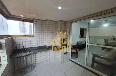 Apartamento à venda - 02 dormitórios (01 suíte) - sacada com churrasqueira com vista mar parcial - lazer completo - aviação - praia grande (sp)