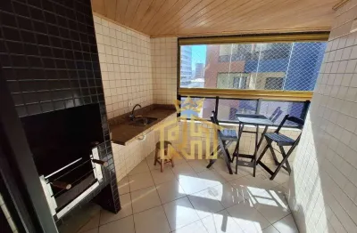 Apartamento semi mobiliado - 02 dormitórios (01 suíte) - varanda com churrasqueira vista parcial mar - 1 vaga - aviação