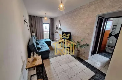 Apartamento mobiliado - 02 dormitórios (01 suíte) - sacada vista parcial mar - 1 vaga - aviação