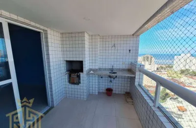 Apartamento 02 dormitórios (01 suíte) - varanda com churrasqueira vista mar - lazer - 1vaga - aviação - praia grande