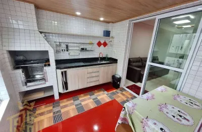 Apartamento mobiliado - 02 dormitórios (01 suíte) - sacada com churrasqueira - lazer - 1 vaga de garagem - aviação - praia grande