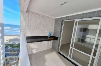 Apartamento novo - 1  dormitório - sacada vista mar parcial - lazer - 1 vaga - caiçara - praia grande
