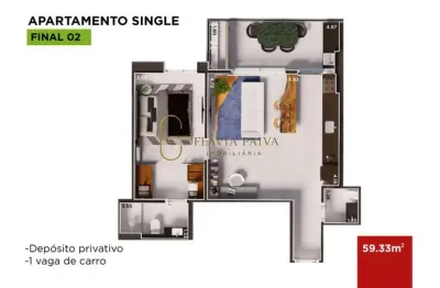 Apartamento com 1 quarto à venda na avenida braz olaia acosta, 2230, jardim nova aliança, ribeirão preto, 59 m2 por r$ 582.043