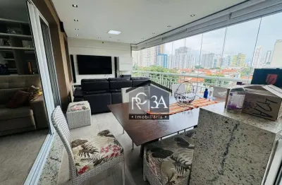 Apartamento com sacada gourmet, totalmente mobiliado, incluindo eletrodomésticos. decoração atual, novo e muito bem localizado!! 146 m²